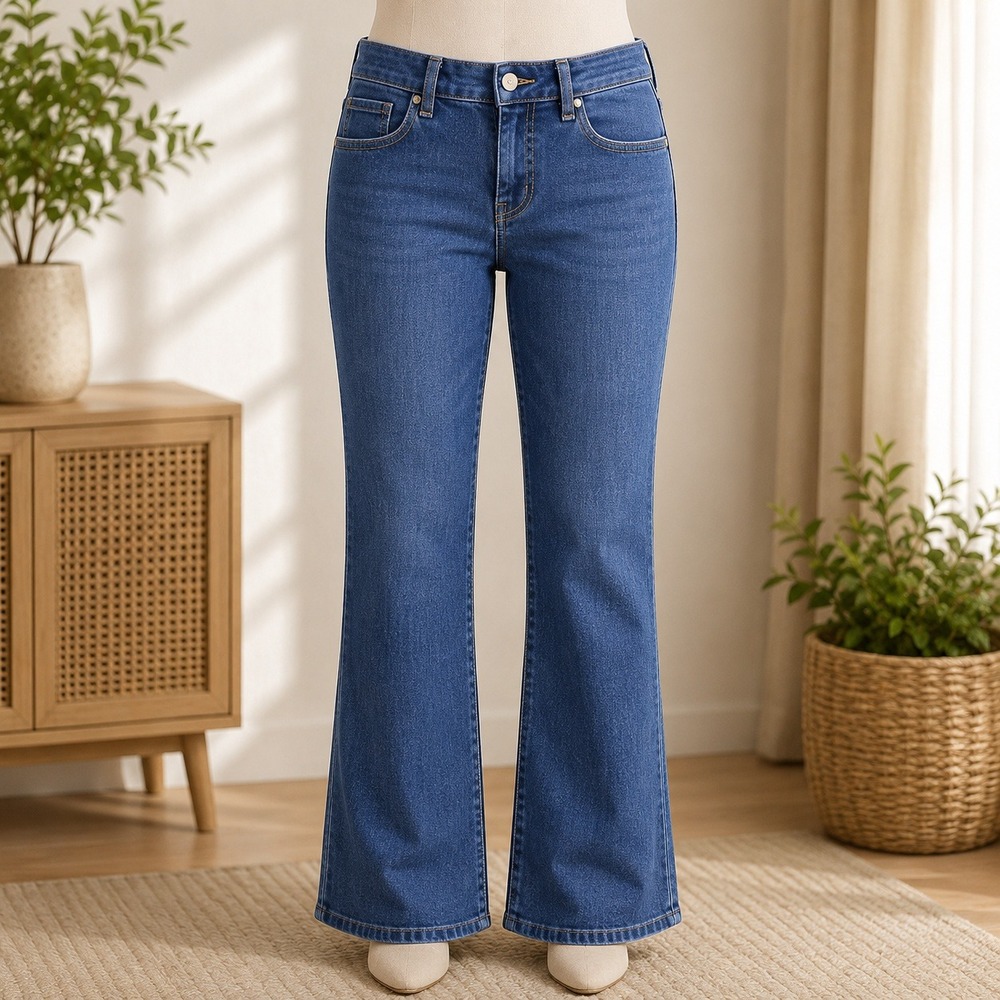 Women with Control Renee Greenstein Flare Leg Jeans Dark Wash Blue Size 8P‎